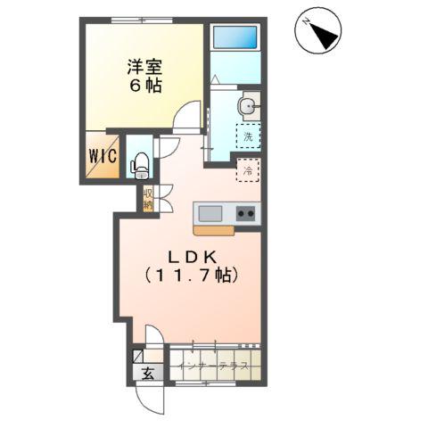 エスペランサ(1LDK/1階)の間取り写真