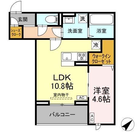 CLASSEUM都賀(1LDK/3階)の間取り写真