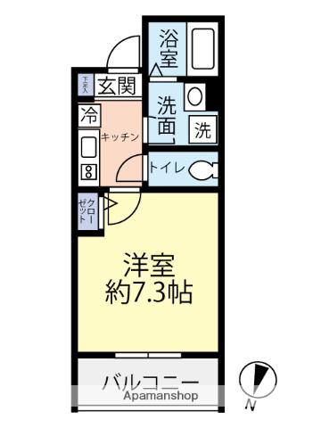 GRADUS都賀Ⅱ(1K/3階)の間取り写真