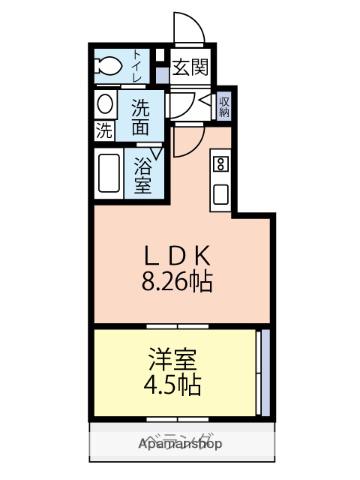 サクラノキタ(1LDK/1階)の間取り写真