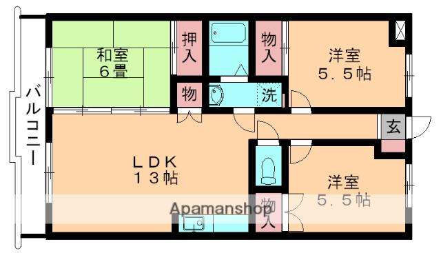 メゾン・ド・貝塚(3LDK/3階)の間取り写真