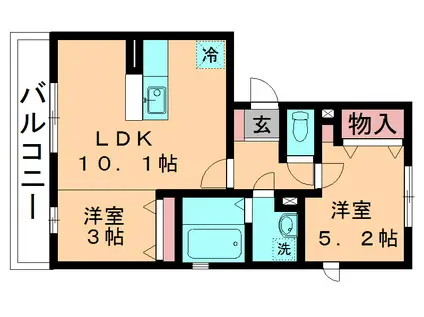 第五スカイマンション(2LDK/2階)の間取り写真