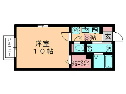 サキクサノ郷Ⅱ(1K/2階)の間取り写真