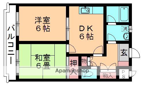 サンシティハイツつたえ(2DK/1階)の間取り写真