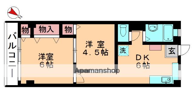 コーポ松原(2DK/2階)の間取り写真