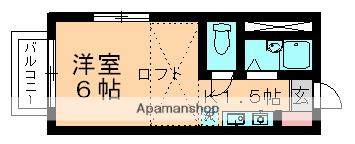 プラスパー星久喜(1K/2階)の間取り写真