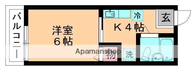 シティハイムフローラ(1K/1階)の間取り写真