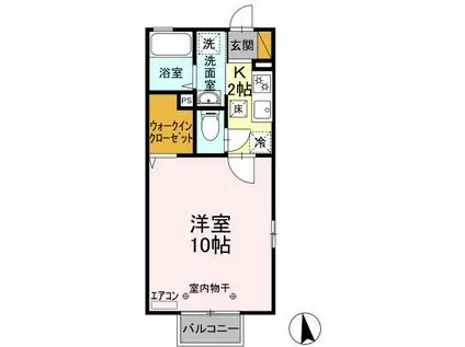 サキクサノ郷Ⅱ(1K/1階)の間取り写真