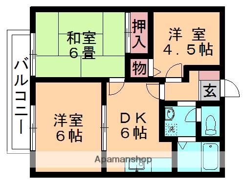 クレインハイツ(3DK/1階)の間取り写真