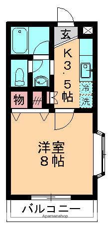 プランドール都(1K/2階)の間取り写真