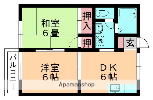 シェリール園生(2DK/1階)の間取り写真