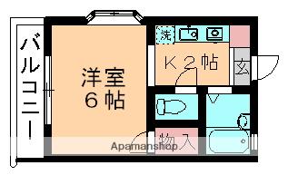 総武本線 千葉駅 バス乗車時間：5分 郷土館バス停で下車 徒歩1分 2階建 築31年(1K/2階)の間取り写真