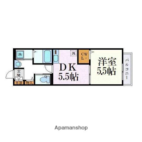 BUENA CASA 西千葉(1DK/2階)の間取り写真