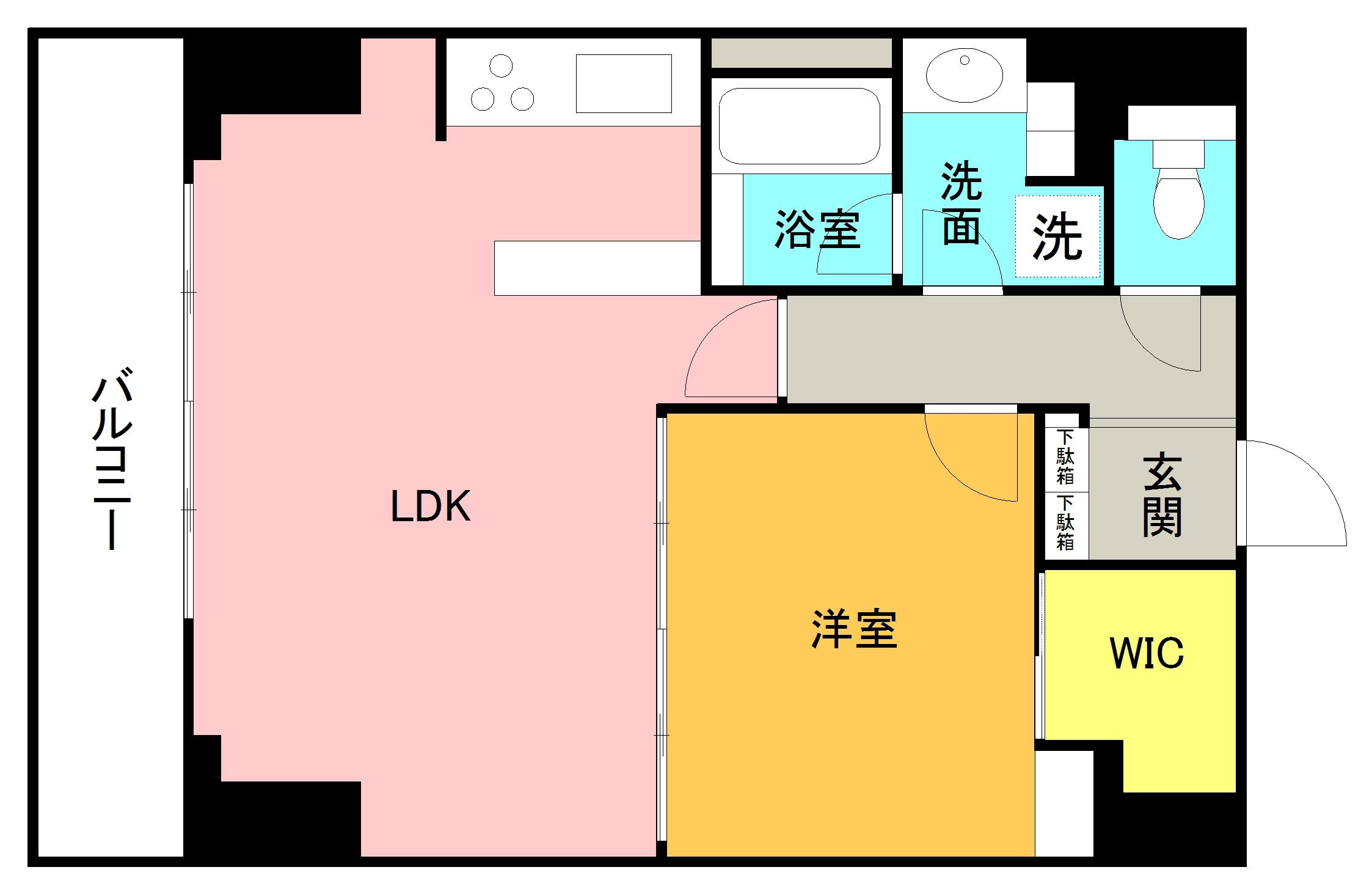プライムメゾン千葉新町(1LDK/10階)の間取り写真