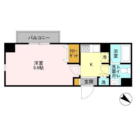 登戸N・Tステージ(1K/3階)の間取り写真