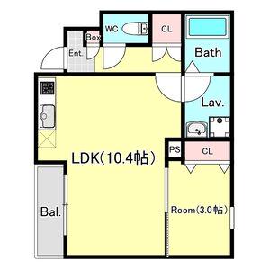 ジークレスト千葉浜野(1LDK/1階)の間取り写真