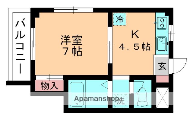 ホワイトレジデンス(1K/2階)の間取り写真