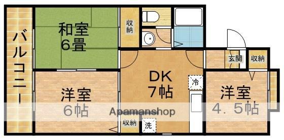 ガーデンホームズⅠ(3DK/2階)の間取り写真