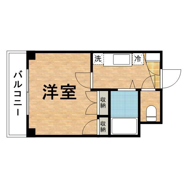 ベイステート安間(1K/6階)の間取り写真