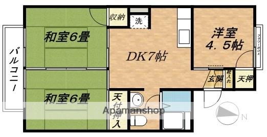 セジュール曙(3DK/1階)の間取り写真