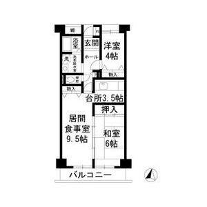 フレール綾瀬 1(2LDK/1階)の間取り写真