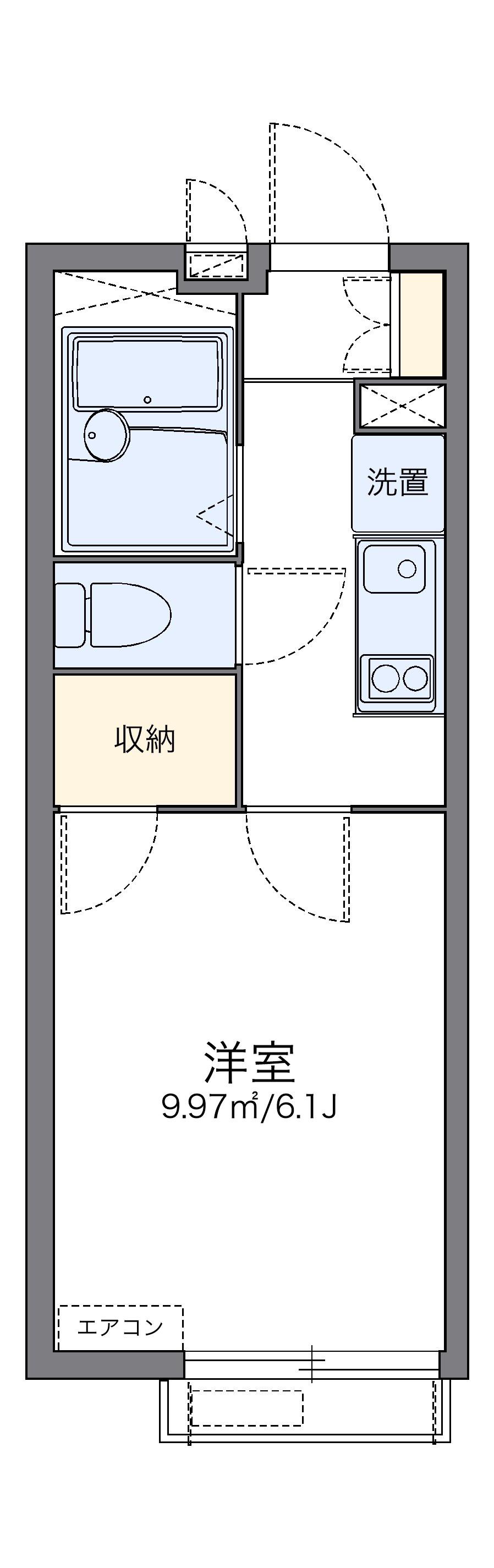 レオパレスクリエイトコーポ2(1K/3階)の間取り写真