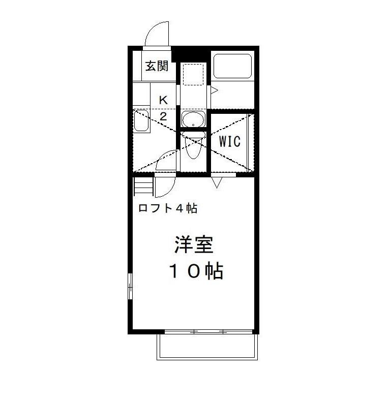 アミティエ(1K/2階)の間取り写真