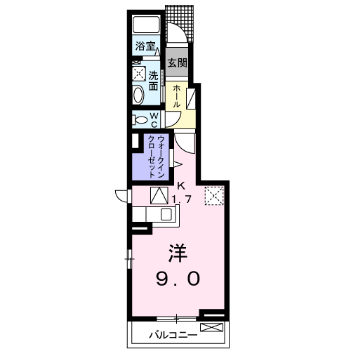 フェスティナ レンテ(1K/1階)の間取り写真