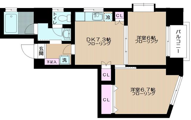 ファミールシャトレ小岩(2DK/3階)の間取り写真