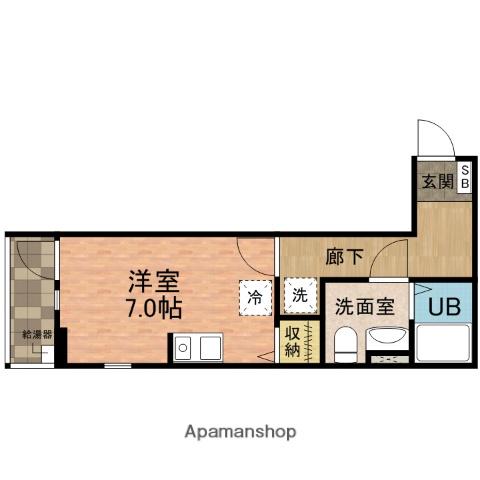 クレメント船橋(1K/1階)の間取り写真