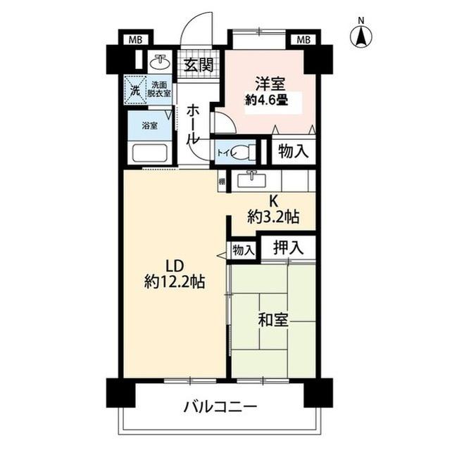 コーポレート船堀(2LDK/6階)の間取り写真