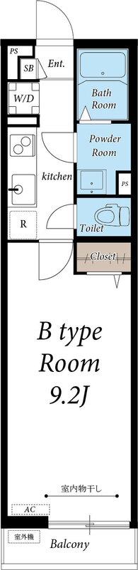 リブリ・ラム ワイヤー(1K/2階)の間取り写真