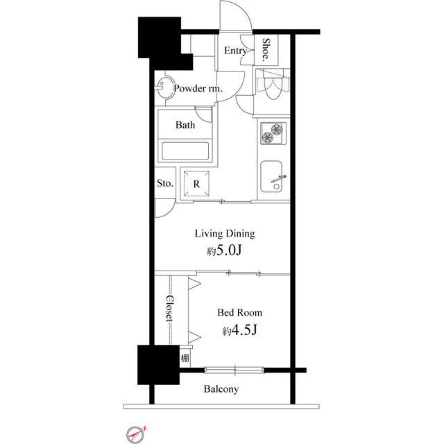 日神デュオステージ船橋(1DK/8階)の間取り写真