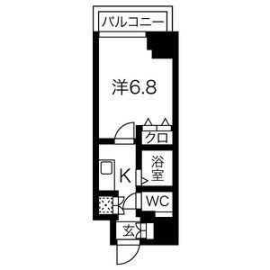 スパシエスタイル住吉(1K/2階)の間取り写真