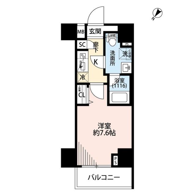 プレール・ドゥーク押上Ⅳ(1K/10階)の間取り写真