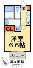 コモド馬込沢B(1K/2階)の間取り写真
