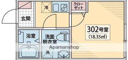 ヴェスタ南小岩(1K/3階)の間取り写真