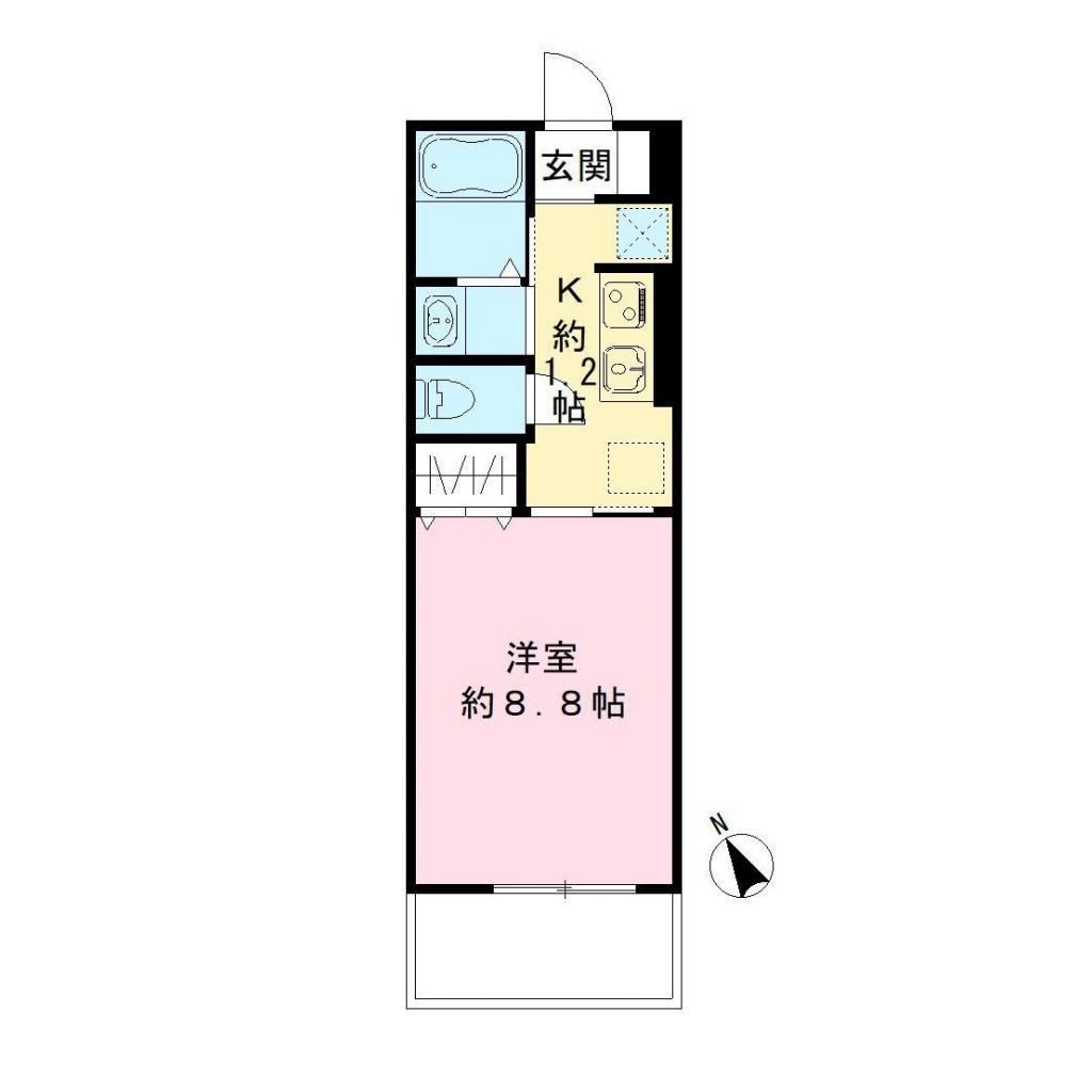 FAIRFIELD COTTAGE(1K/2階)の間取り写真