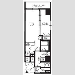 ハーモニーレジデンスグローバルキャピタル(1LDK/14階)の間取り写真