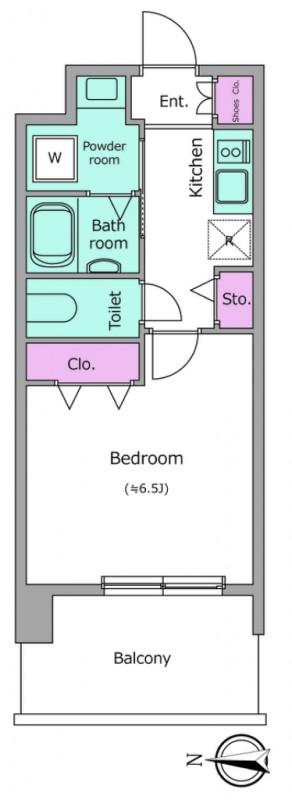 レジディア船橋Ⅰ・Ⅱ(1K/10階)の間取り写真