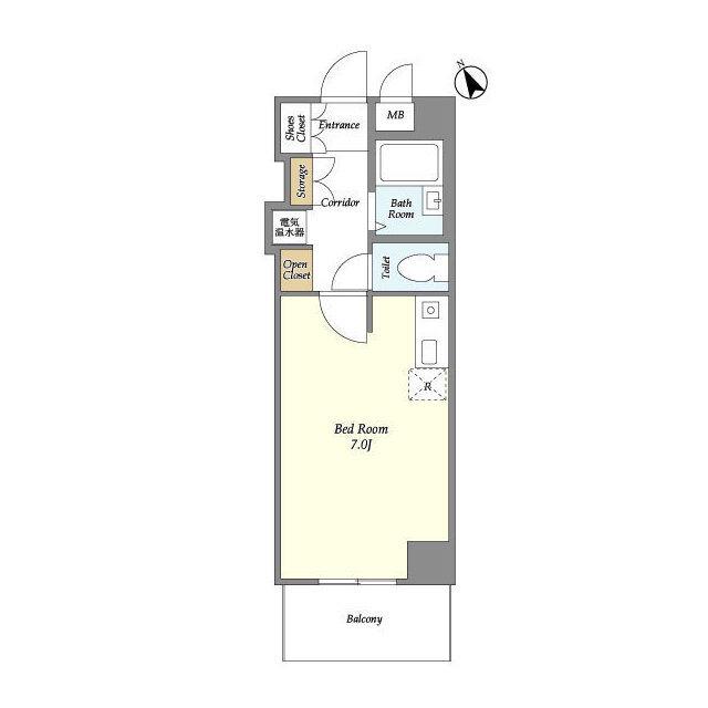 北辰レジデンス東船橋(ワンルーム/3階)の間取り写真