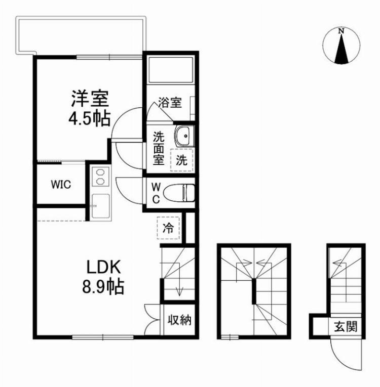 LAZO SALTO KOIWA(1LDK/3階)の間取り写真