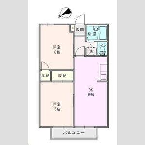 ハイツカテリーナⅡ(2DK/1階)の間取り写真