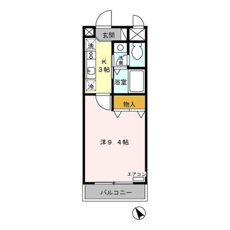 イマヴリューマンション(1K/1階)の間取り写真