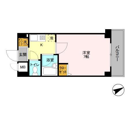 フォアグランデ(1K/5階)の間取り写真