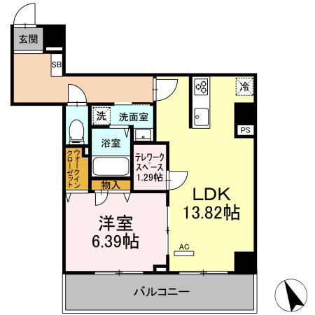 ウェスタ(1LDK/3階)の間取り写真