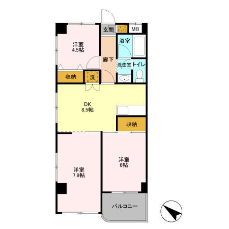 フロントアイランドハイツ 2階階 間取り