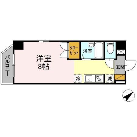 KM・スプリングス(ワンルーム/3階)の間取り写真