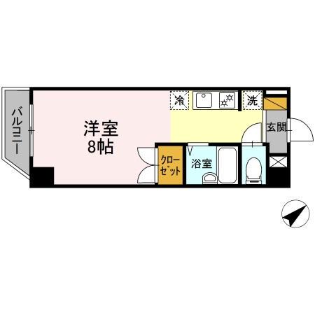 KM・スプリングス(ワンルーム/3階)の間取り写真