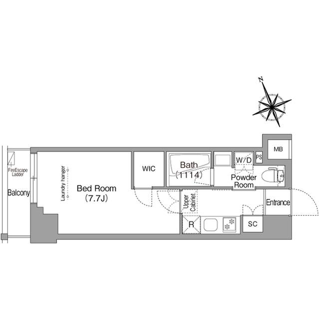 コンフォリア東葛西(1K/2階)の間取り写真